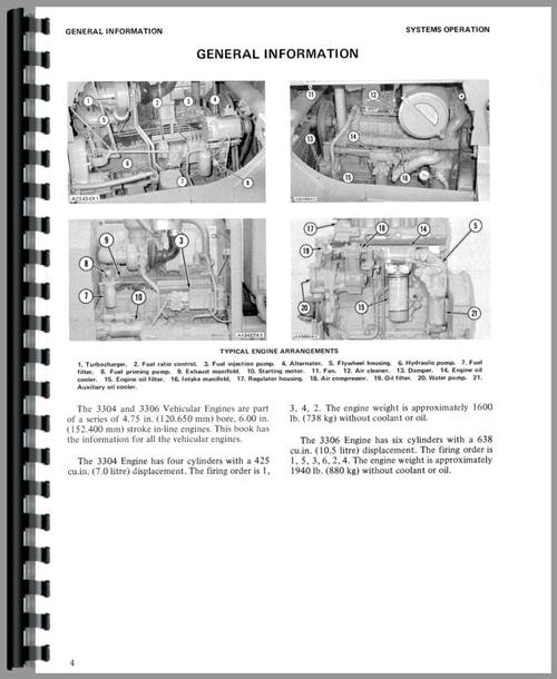 Service Manual for White 4-270 Caterpillar 3306 Engine Sample Page From Manual