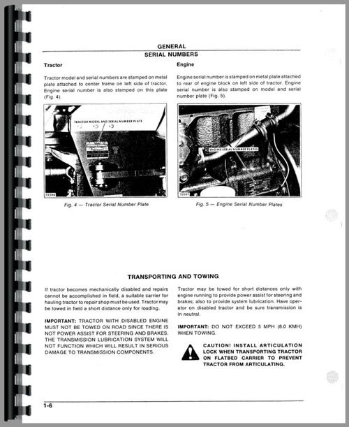 Service Manual for White 4-270 Tractor Sample Page From Manual