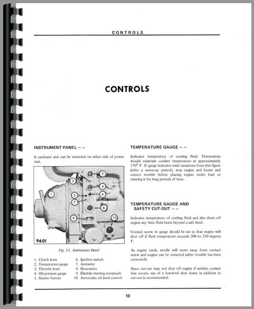 Operators Manual for White HD 800A-6A Power Unit Sample Page From Manual