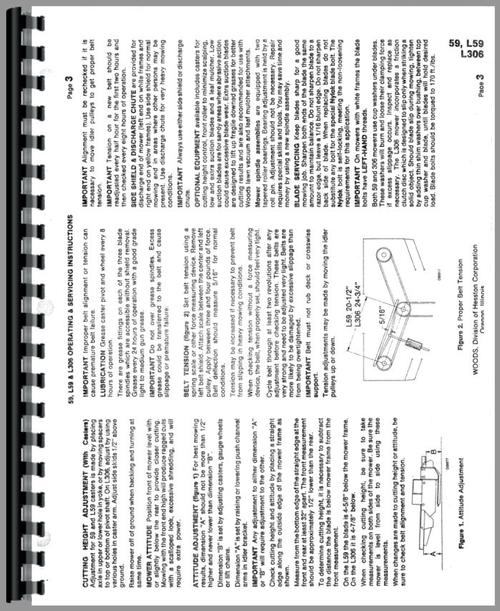 Operators Manual for Woods L306 Mower Attachment Sample Page From Manual