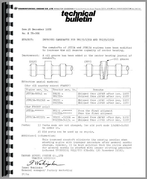Service Manual for Yanmar YM155 Tractor Sample Page From Manual