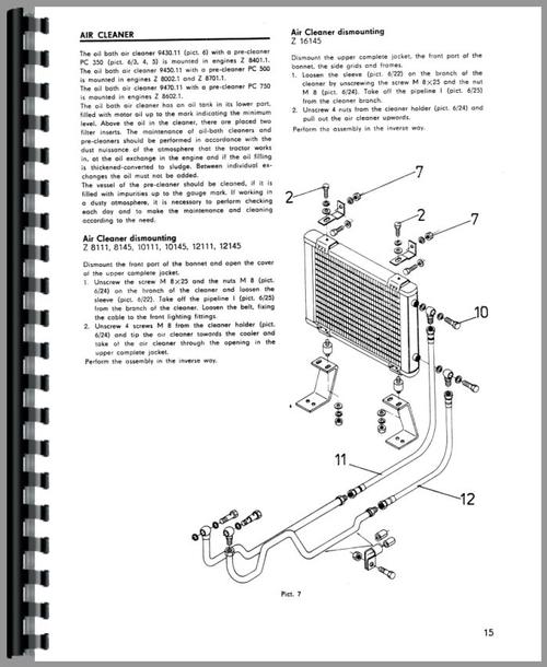 Service Manual for Zetor 10111 Tractor Sample Page From Manual