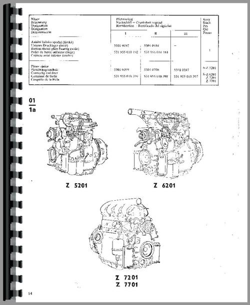 Parts Manual for Zetor 5211 Tractor Sample Page From Manual