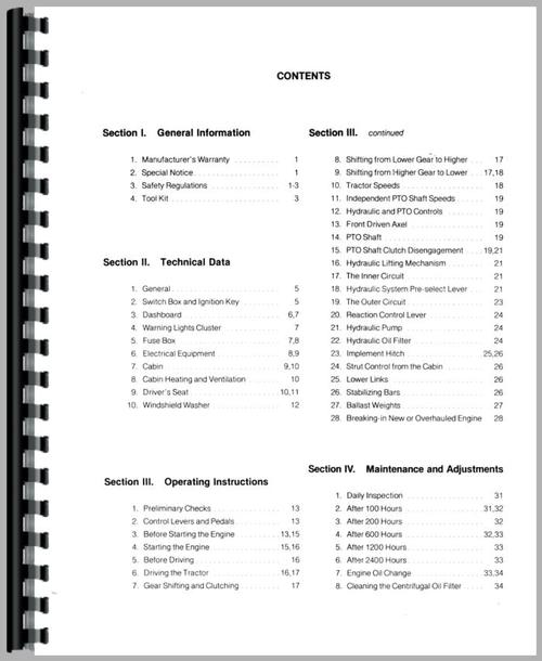 Operators Manual for Zetor 5245 Tractor Sample Page From Manual