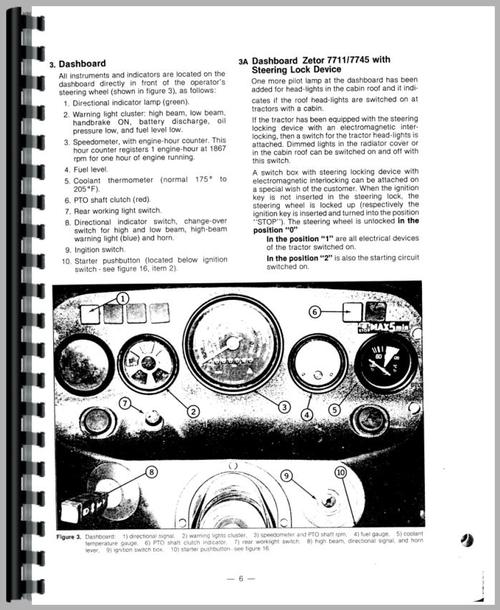 Operators Manual for Zetor 5245 Tractor Sample Page From Manual